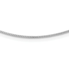 14K White Gold 1MM Round Detachable clasp Omega Necklace