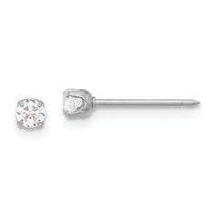 Inverness 14K White Gold 3mm CZ Long Post Earrings