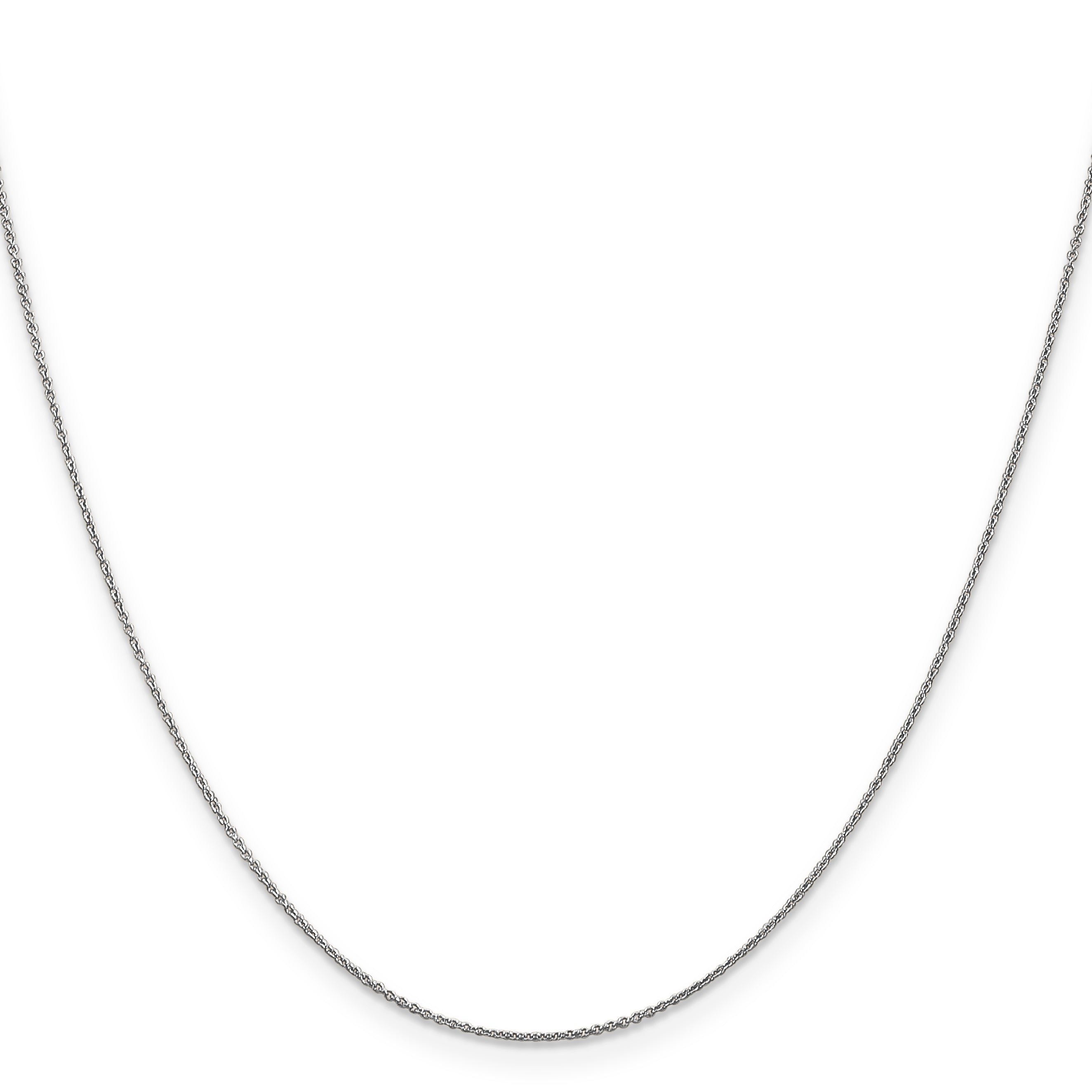 14K White Gold .8mm Round Cable Chain