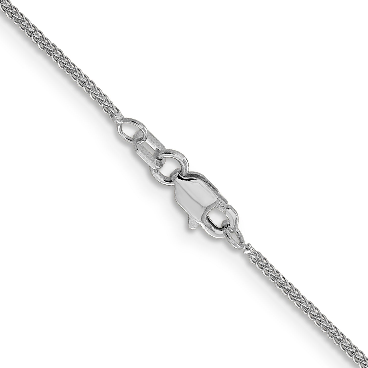 14K White Gold .8mm D/C Quadra Wheat Chain