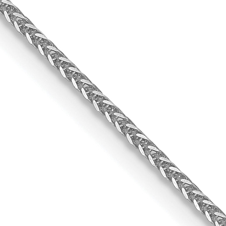 14K White Gold .8mm D/C Quadra Wheat Chain