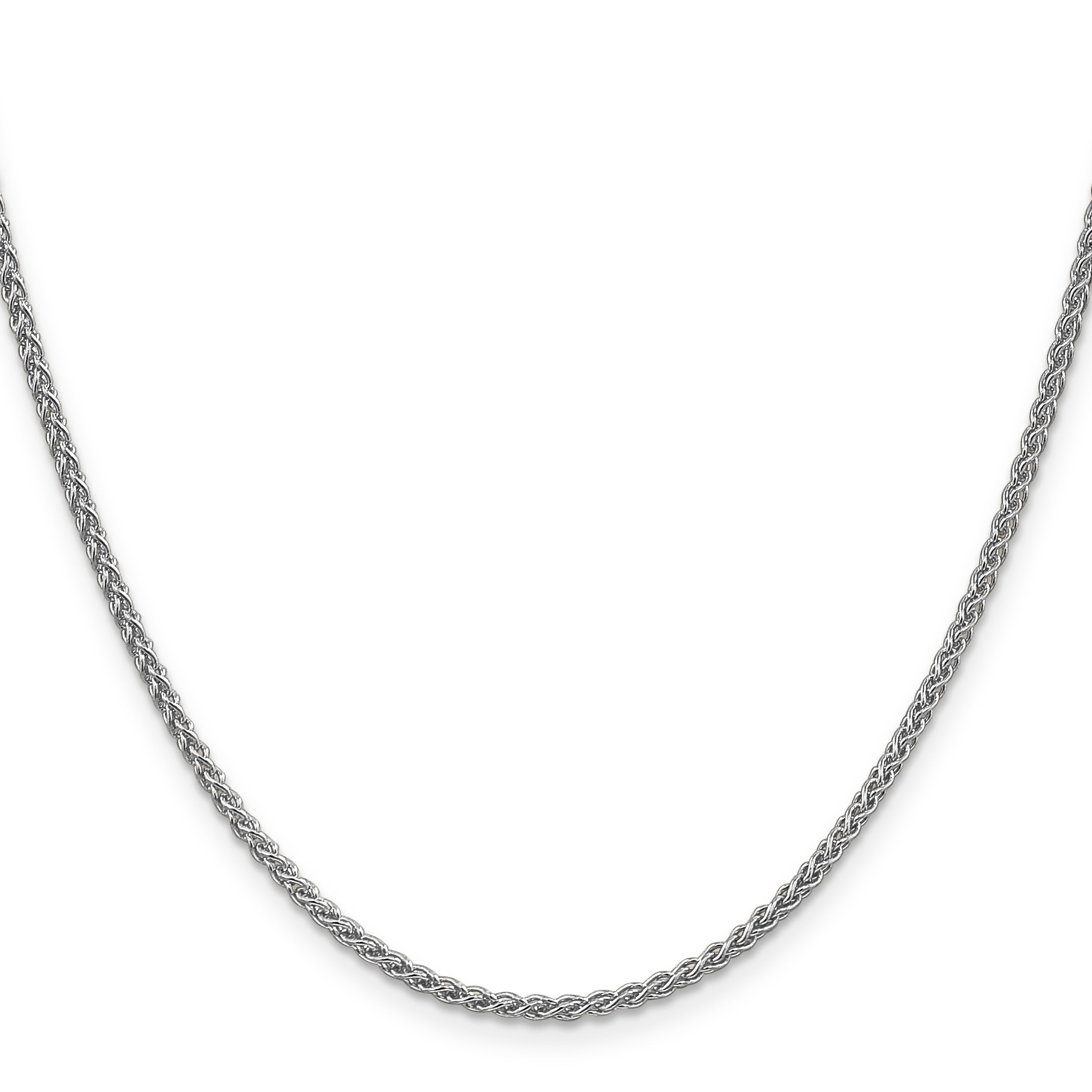 14K White Gold 2.1mm Spiga (Wheat) Chain