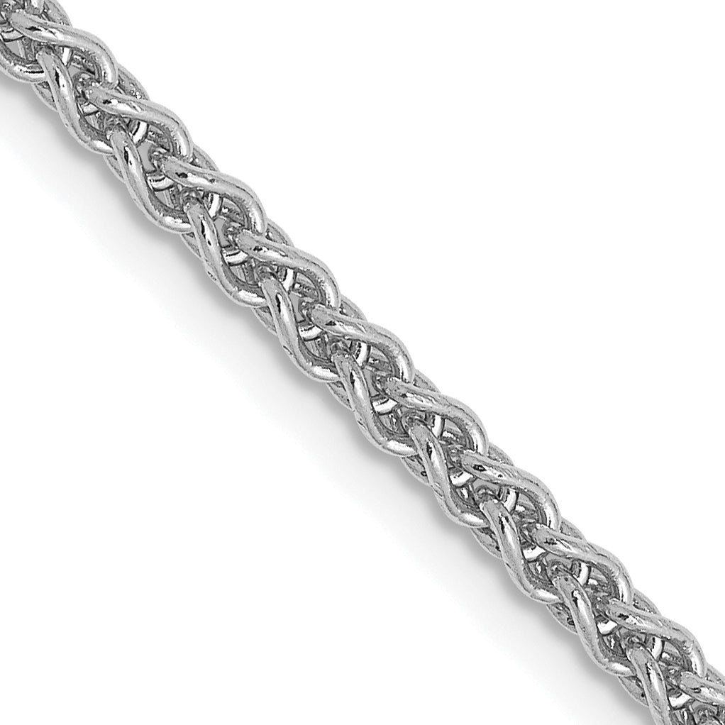 14K White Gold 2.1mm Spiga (Wheat) Chain