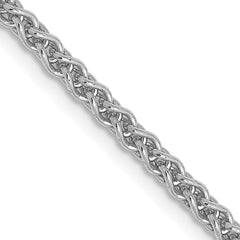 14K White Gold 2.1mm Spiga (Wheat) Chain