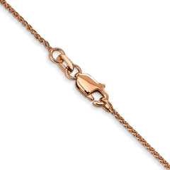 14K Rose Gold 1mm Spiga (Wheat) Chain