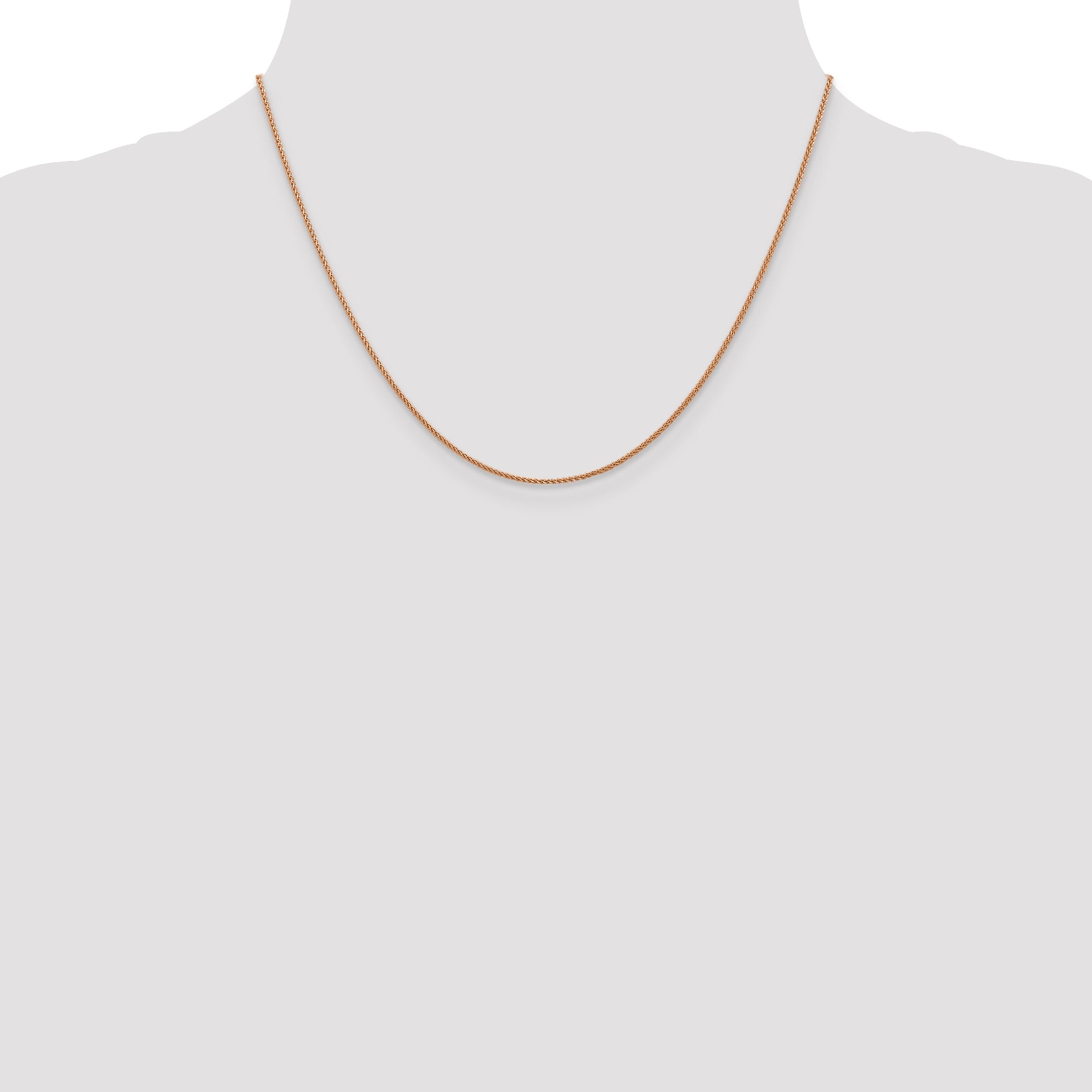 14K Rose Gold 1mm Spiga (Wheat) Chain