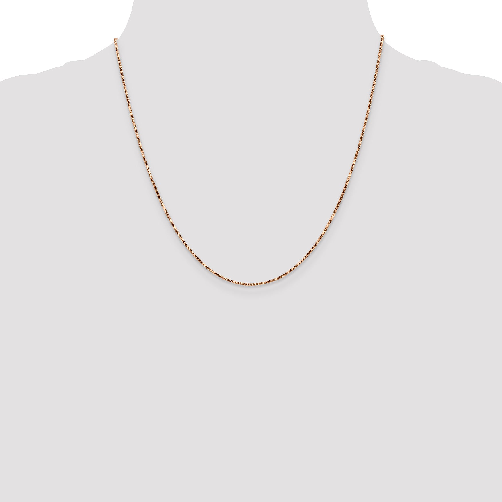 14K Rose Gold 1mm Spiga (Wheat) Chain