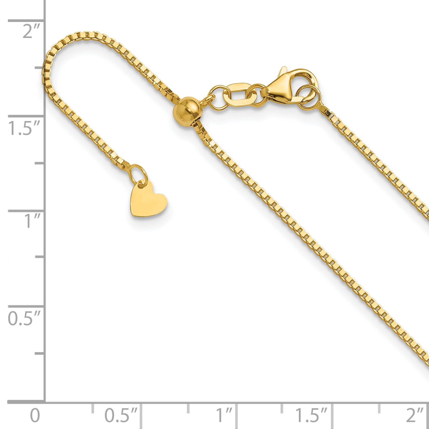 14K Adjustable 1mm Box Chain