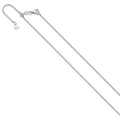 14K White Gold Adjustable 1mm Box Chain