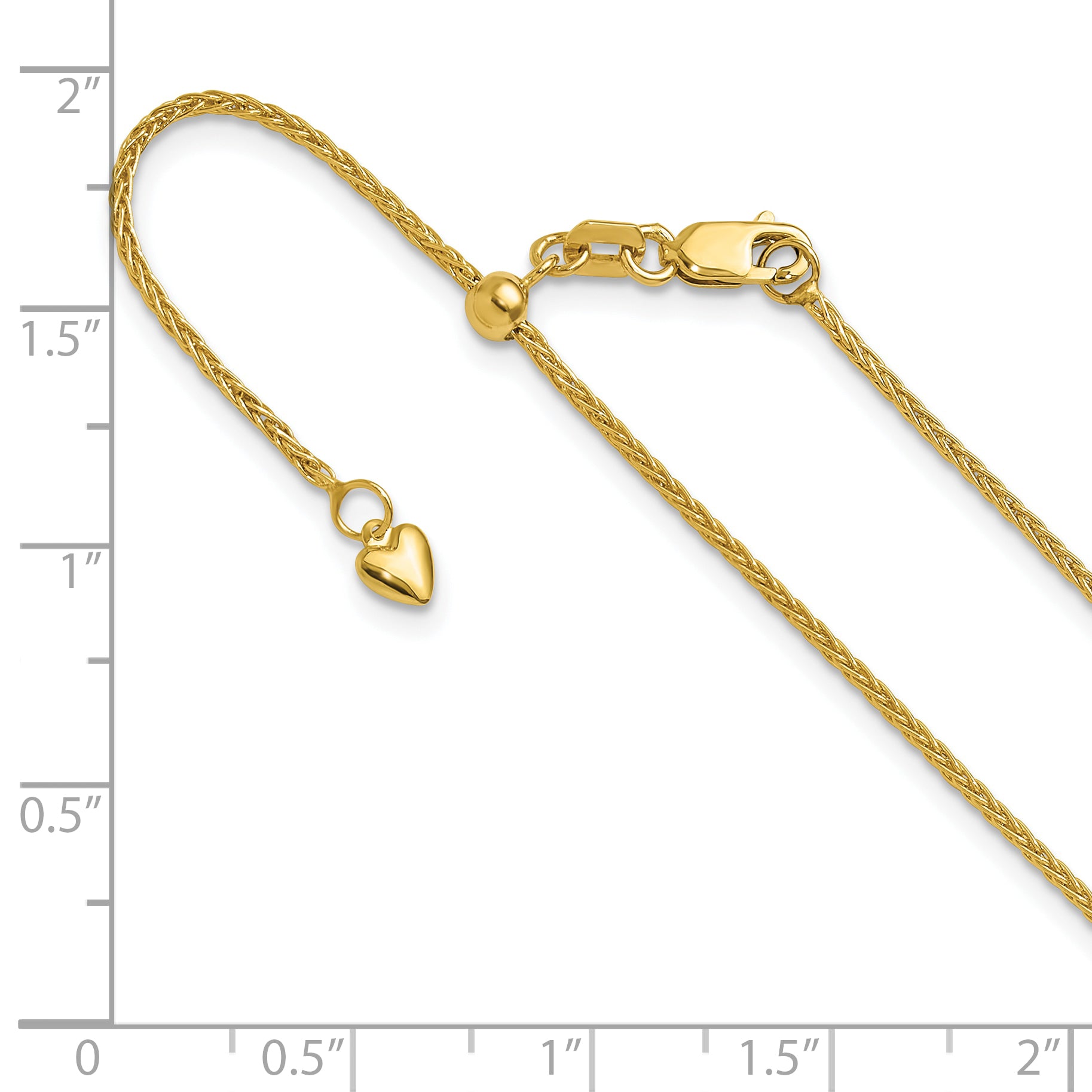 14K Adjustable 1.4mm Wheat Chain