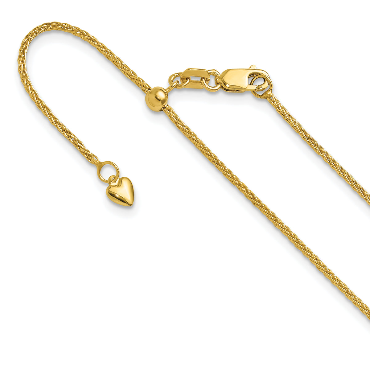 14K Adjustable 1.4mm Wheat Chain