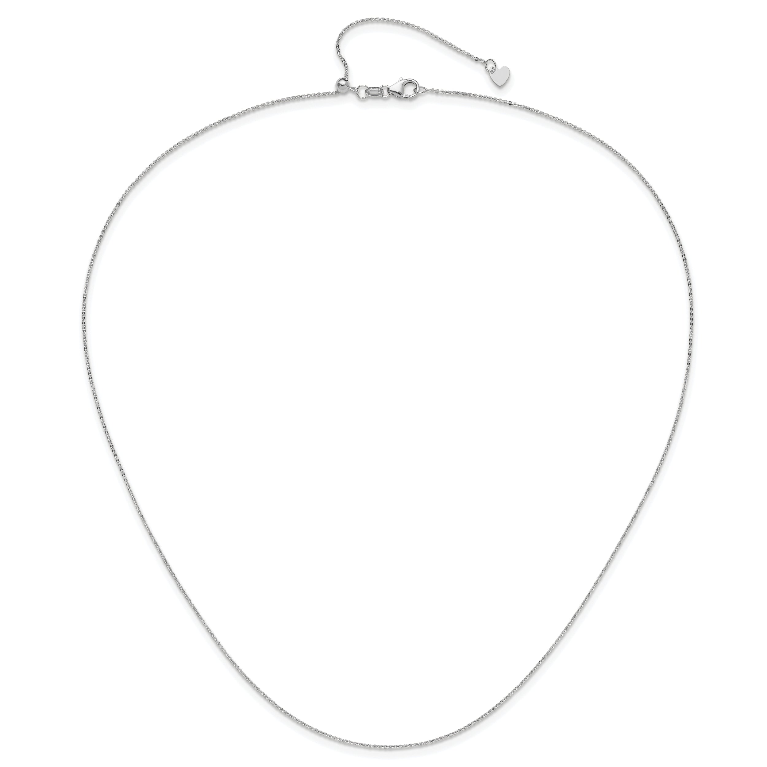 14K White Gold Adjustable 1.2mm Flat Cable Chain