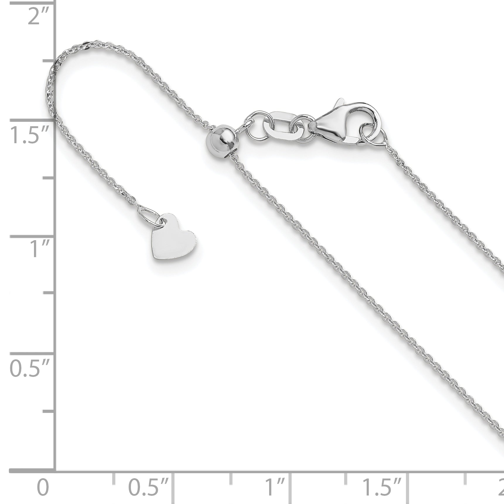 14K White Gold Adjustable 1.2mm Flat Cable Chain