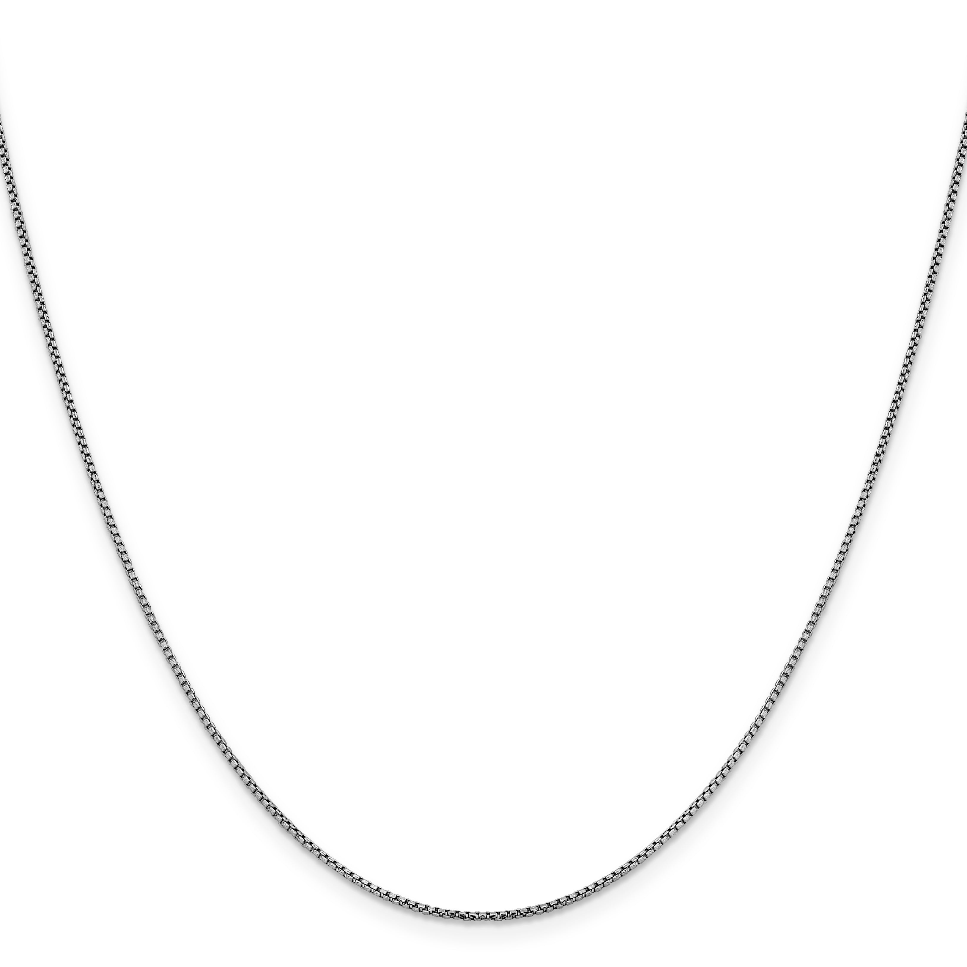 14K White Gold 1.1mm Sparkle Round Box Chain