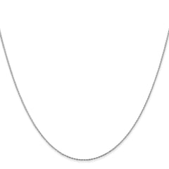 14K White Gold .8mm D/C Round Wheat Chain