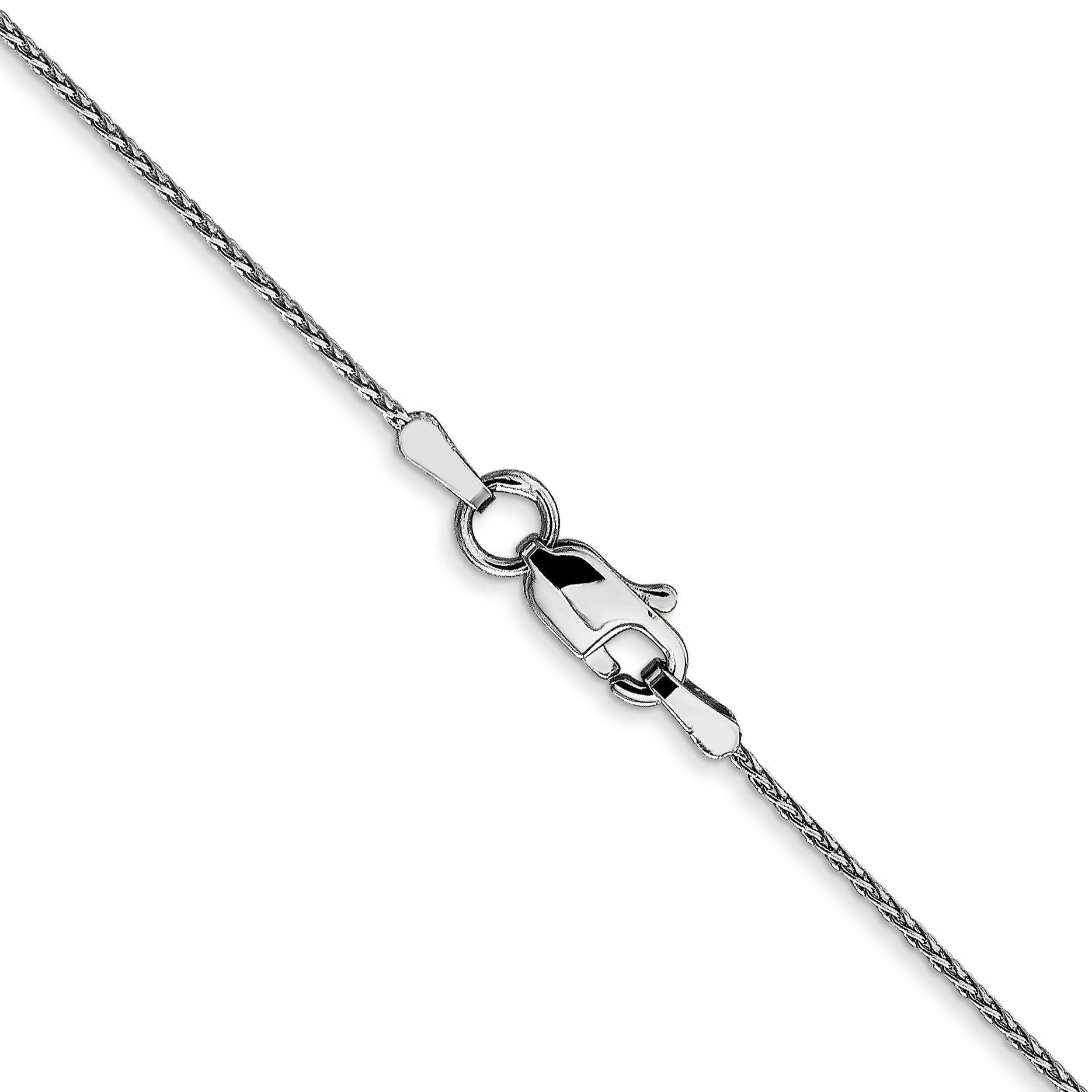 14K White Gold .8mm D/C Round Wheat Chain