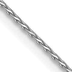 14K White Gold .8mm D/C Round Wheat Chain