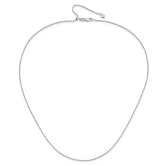 14K White Gold Adjustable 1.2mm D/C Rope Chain