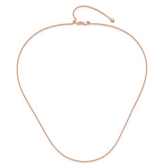 14K Rose Gold Adjustable 1mm Wheat Chain