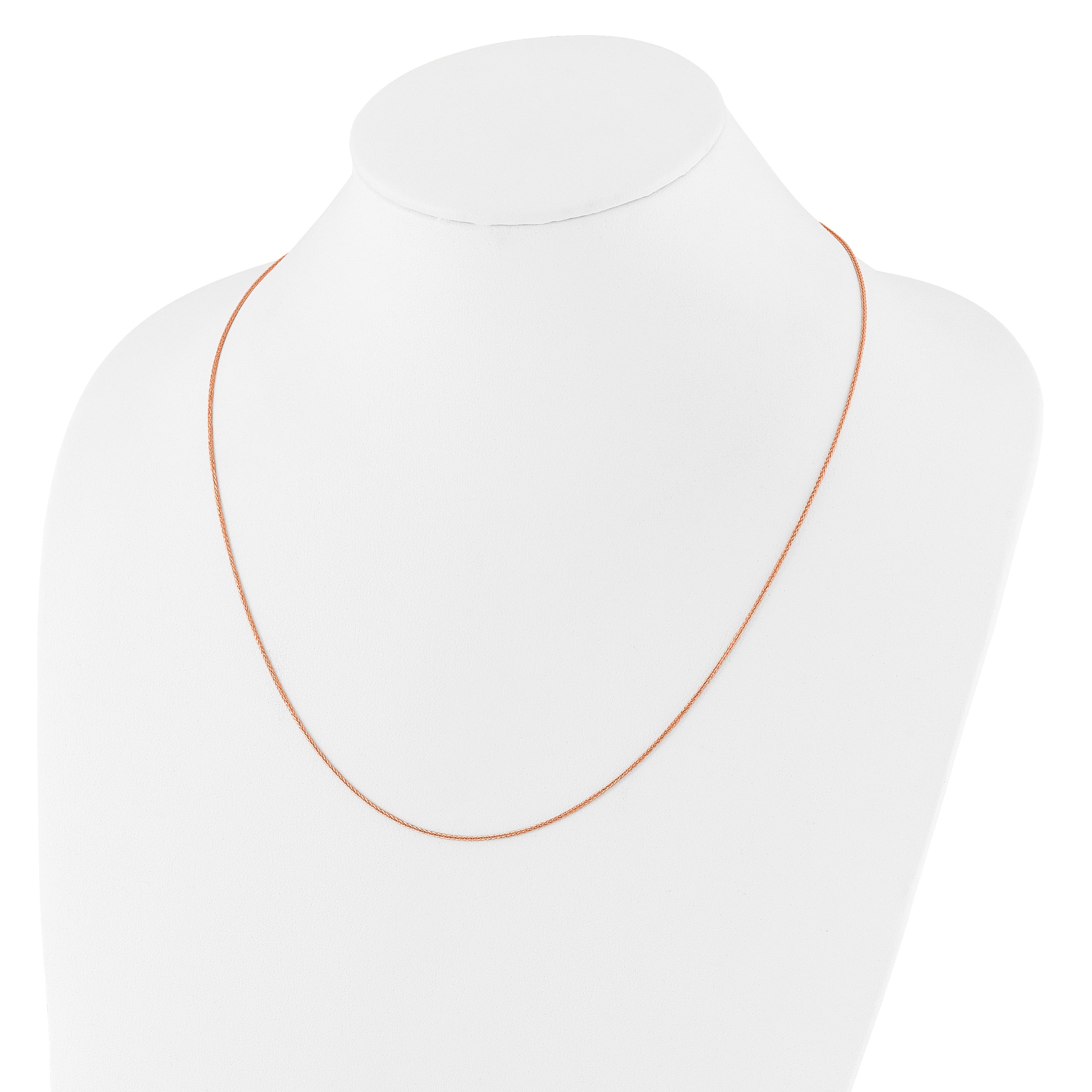 14K Rose Gold Adjustable 1mm Wheat Chain