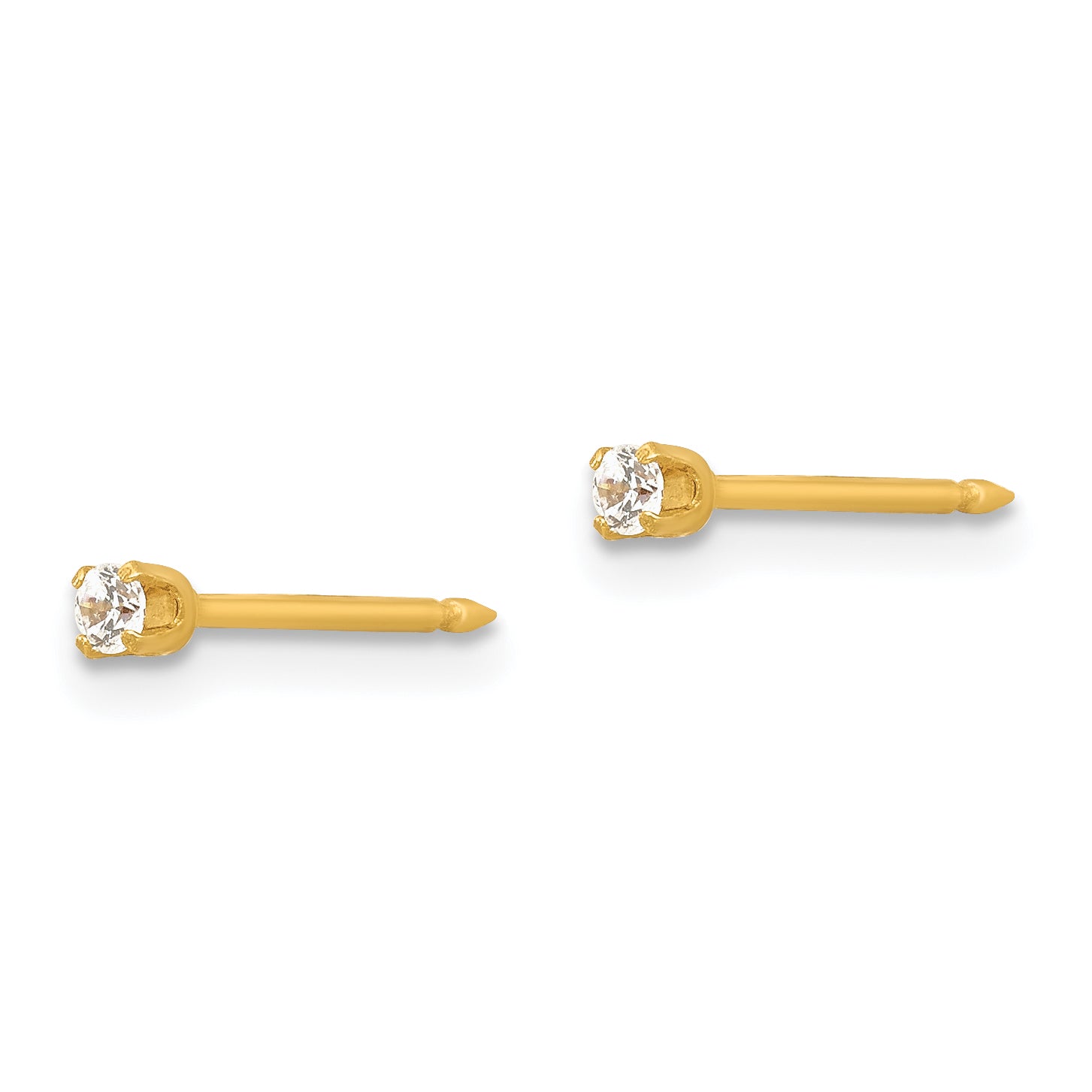 Inverness 24k Gold Plated 2mm CZ Stud Earrings  Elegant & Timeless Design