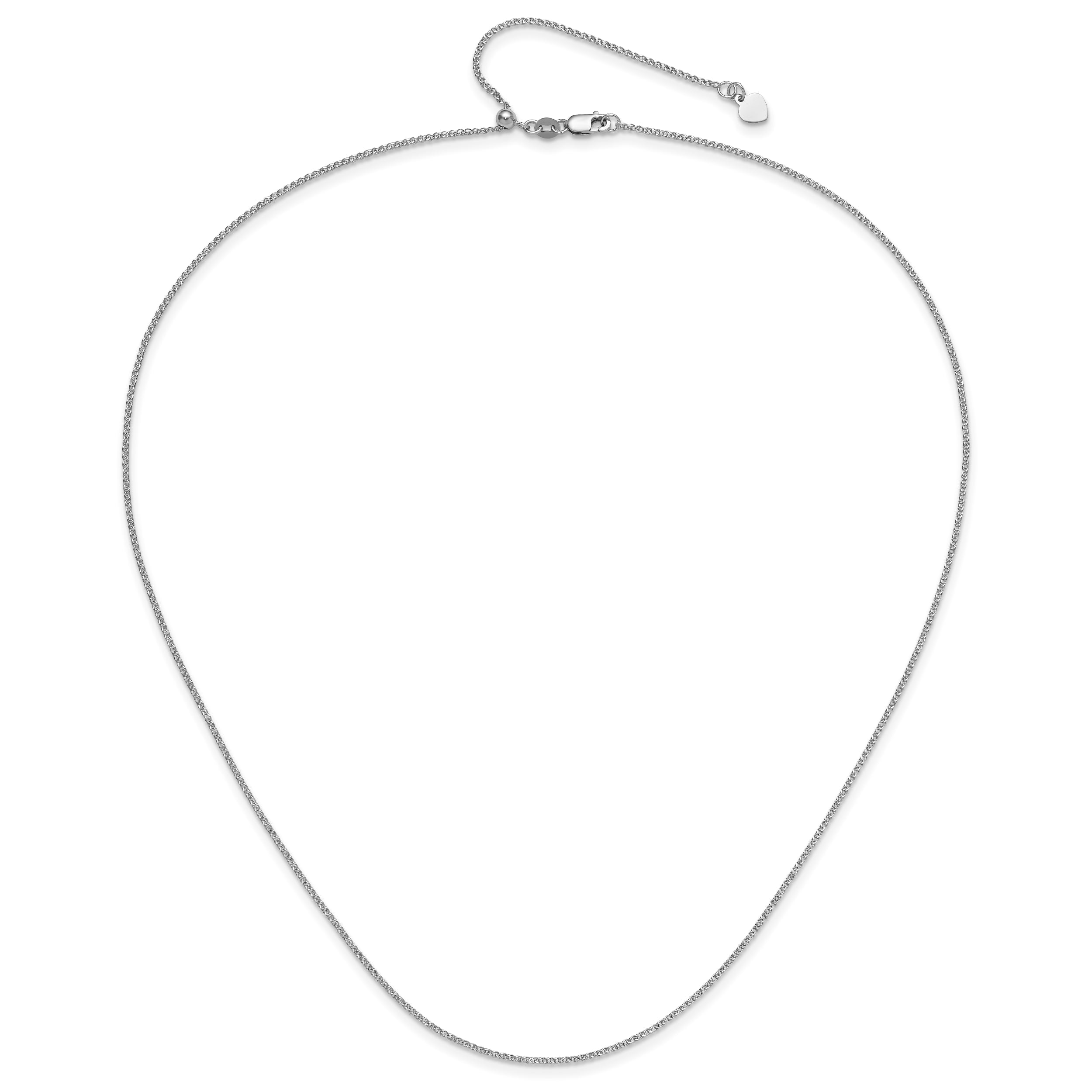 14K White Gold Adjustable 1.2 mm D/C Loose Rope Chain