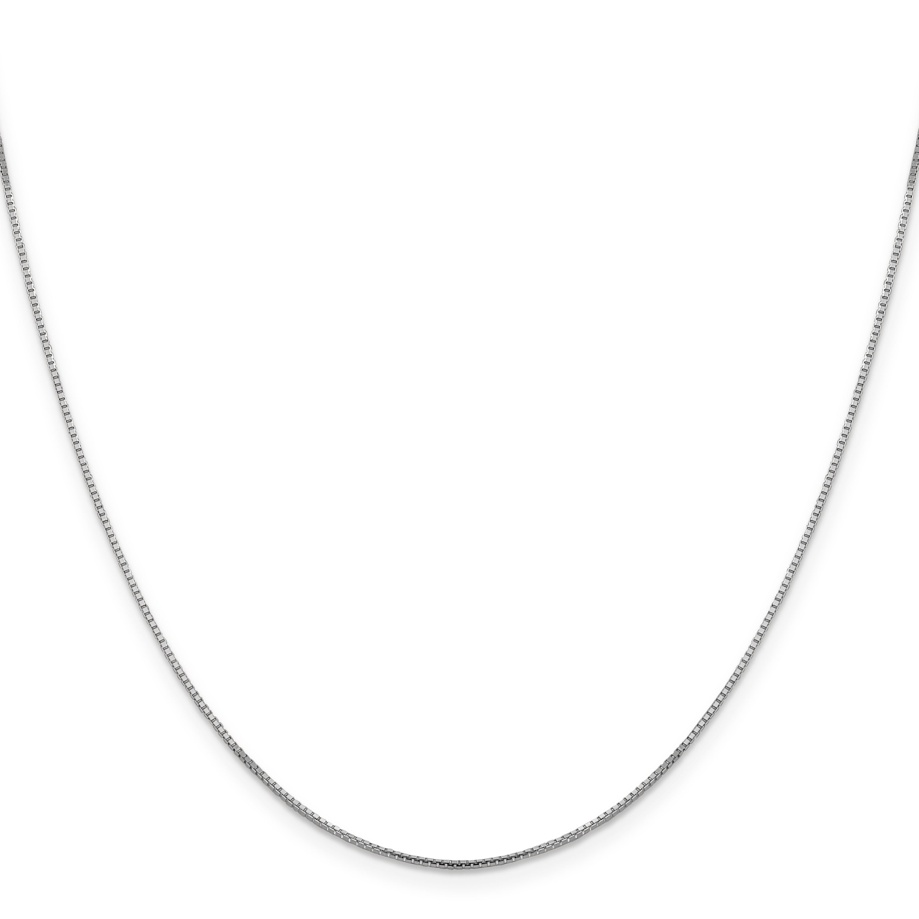 14K White Gold 1mm Sparkle Octagonal Box Chain