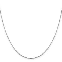 14K White Gold 1mm Sparkle Octagonal Box Chain