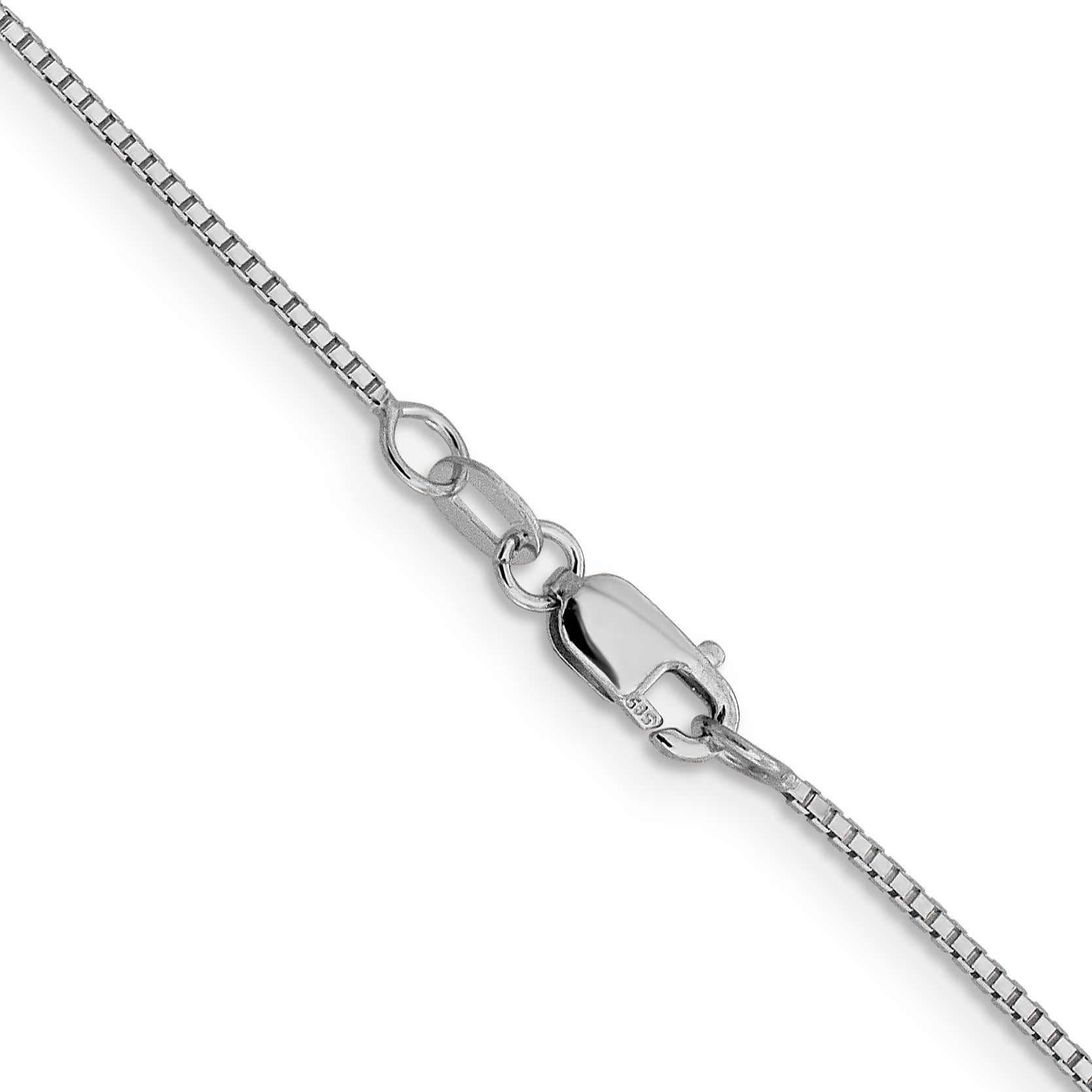 14K White Gold 1mm Sparkle Octagonal Box Chain