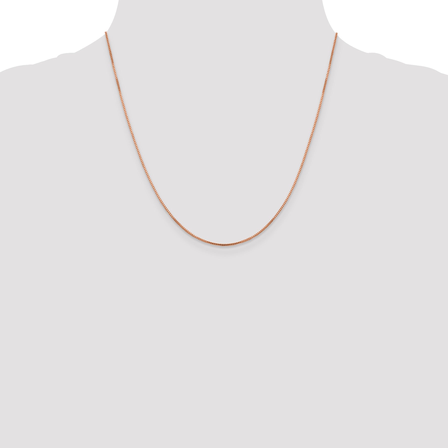 14K Rose Gold 1mm Sparkle Octagonal Box Chain