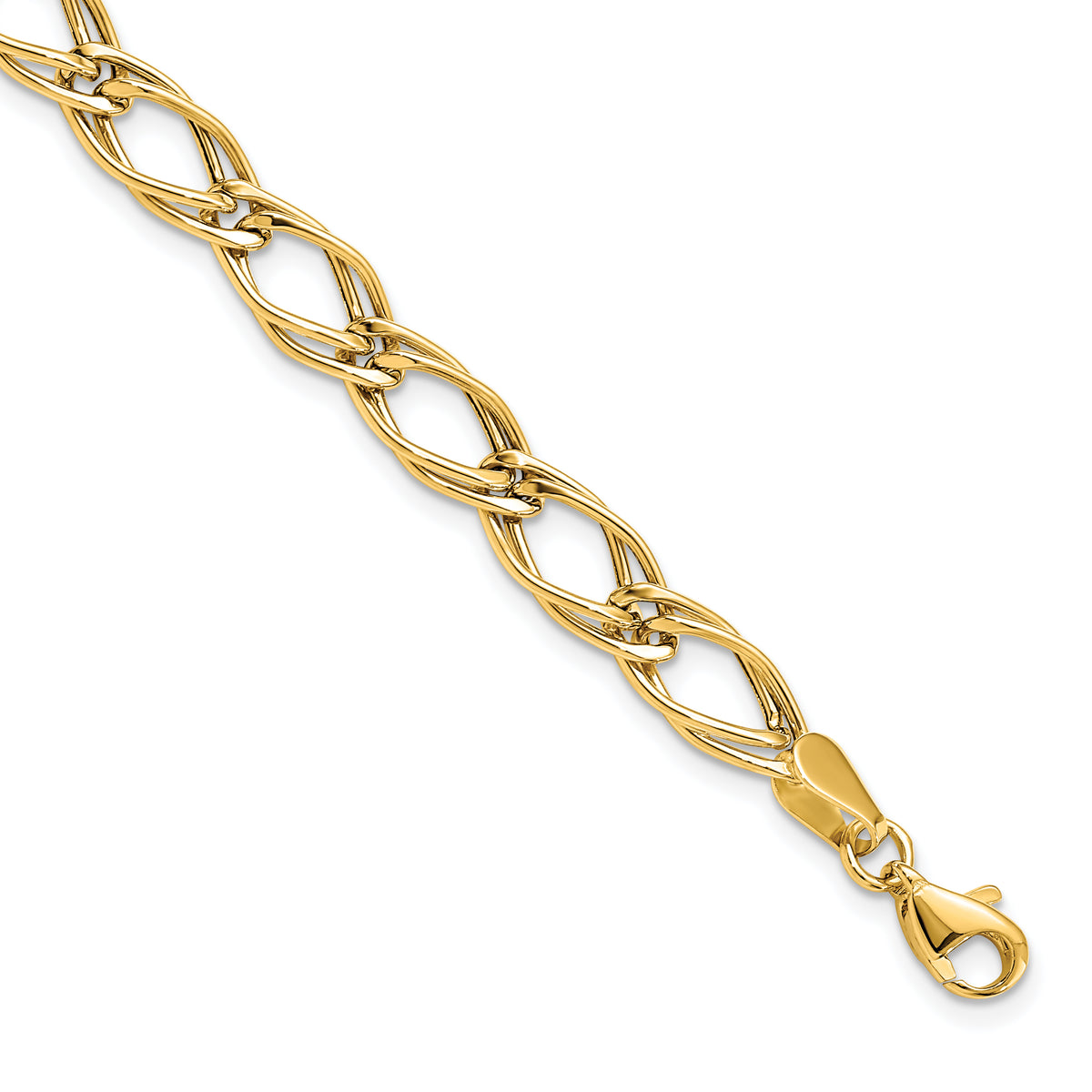 14K Yellow Gold Fancy Link Bracelet