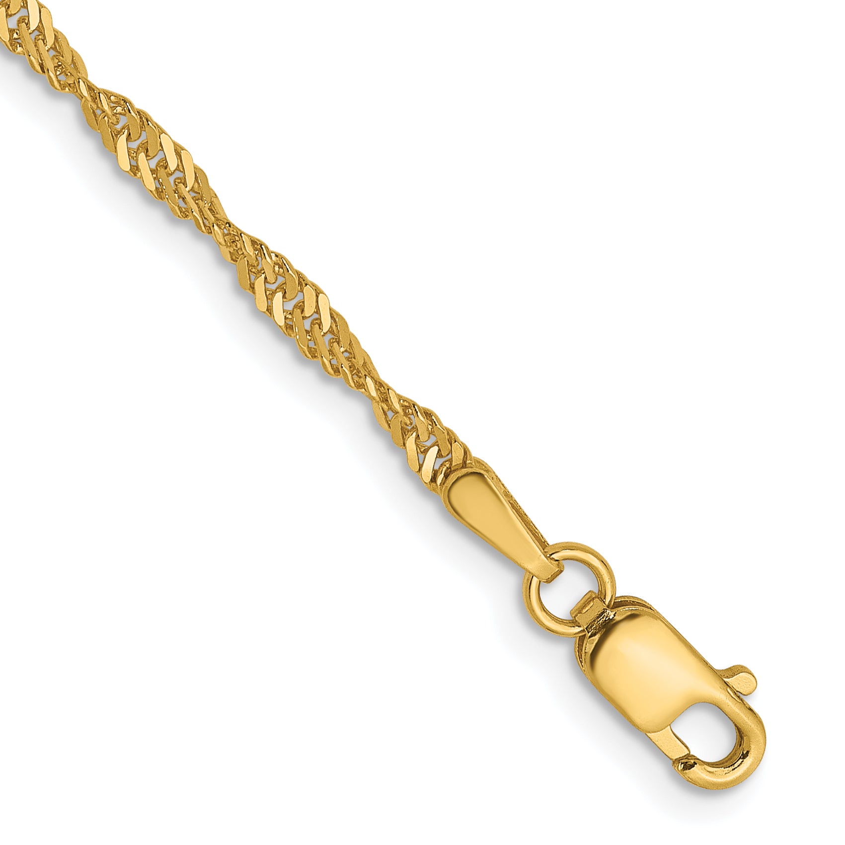 14K 1.9mm Singapore Chain Anklet