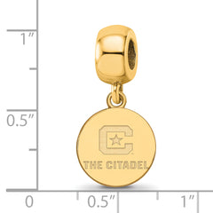 Sterling Silver w/GP LogoArt The Citadel Small Dangle Bead