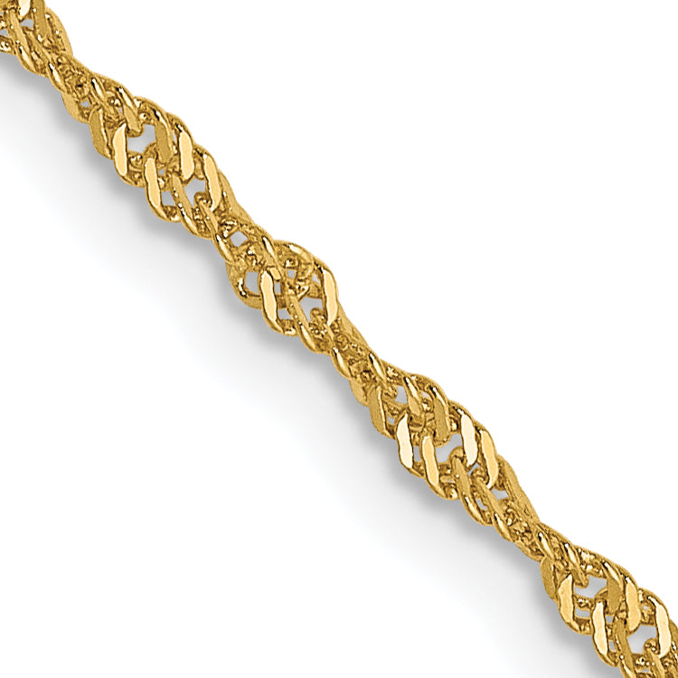 14K 1.3mm Singapore Chain