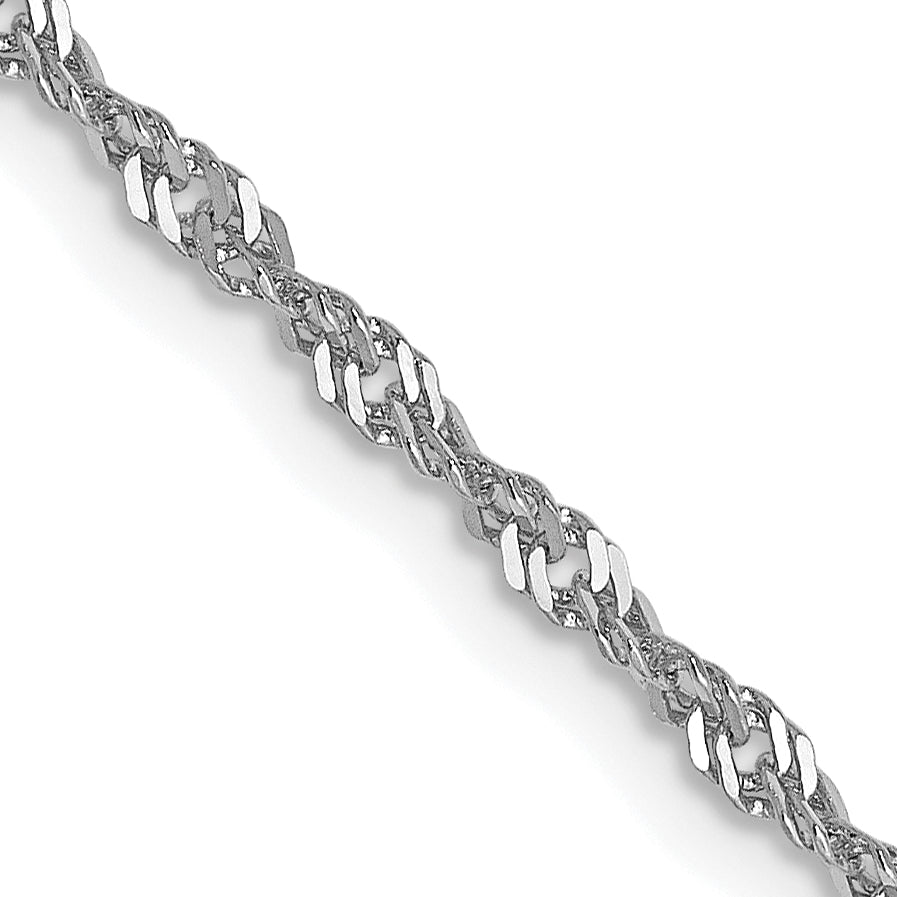 14K White Gold 1.6mm Singapore Chain