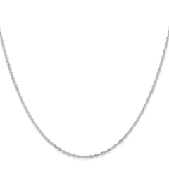 10K White Gold 1mm Singapore Chain