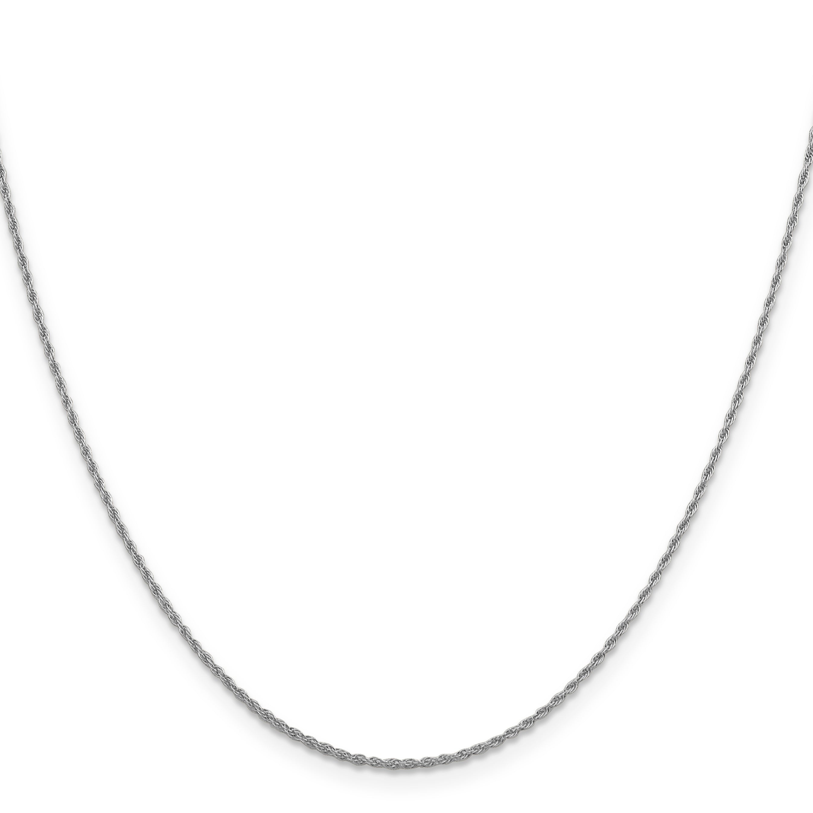 14K White Gold 1.3mm Loose Rope Chain