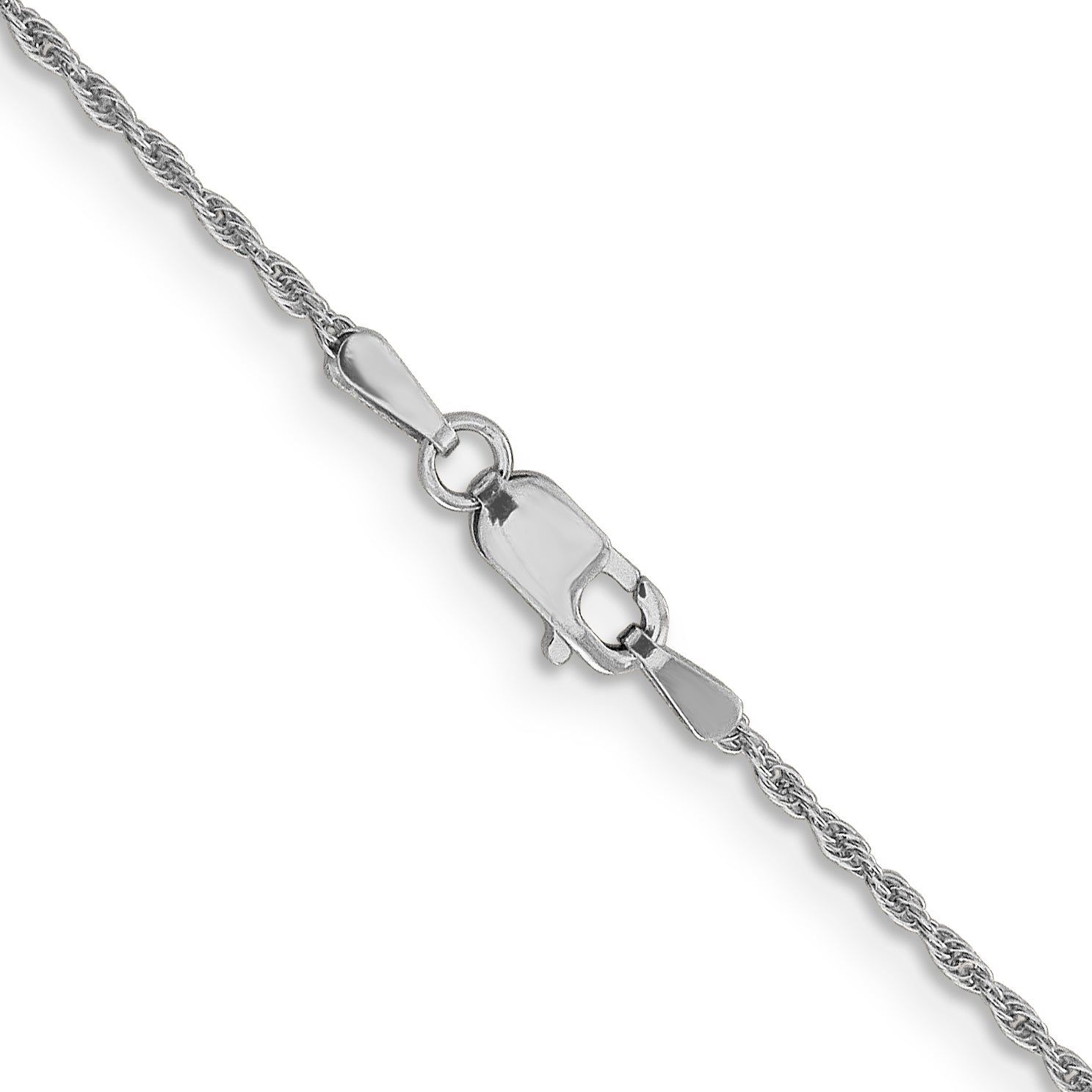 14K White Gold 1.3mm Loose Rope Chain