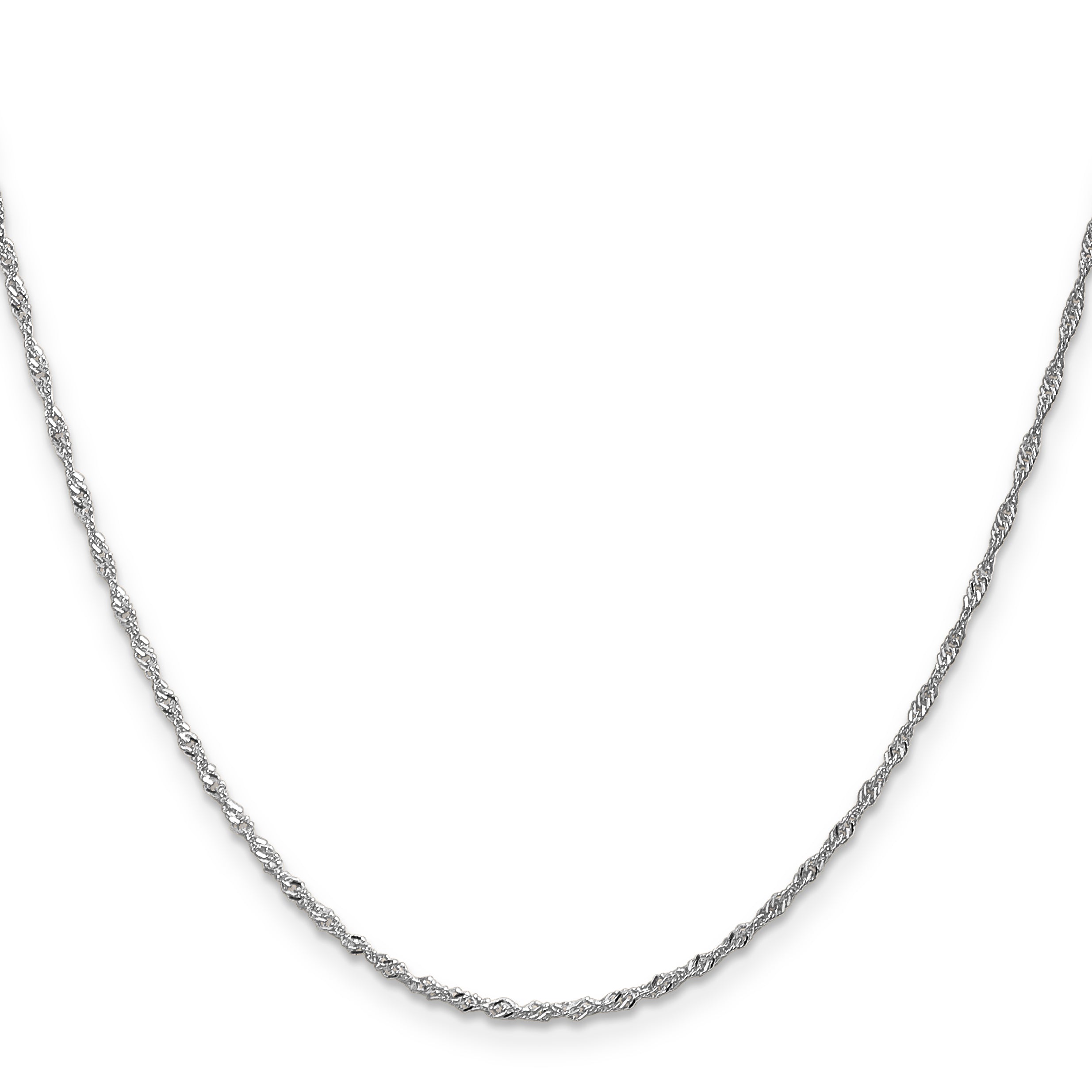 10K White Gold 1.3mm Singapore Chain