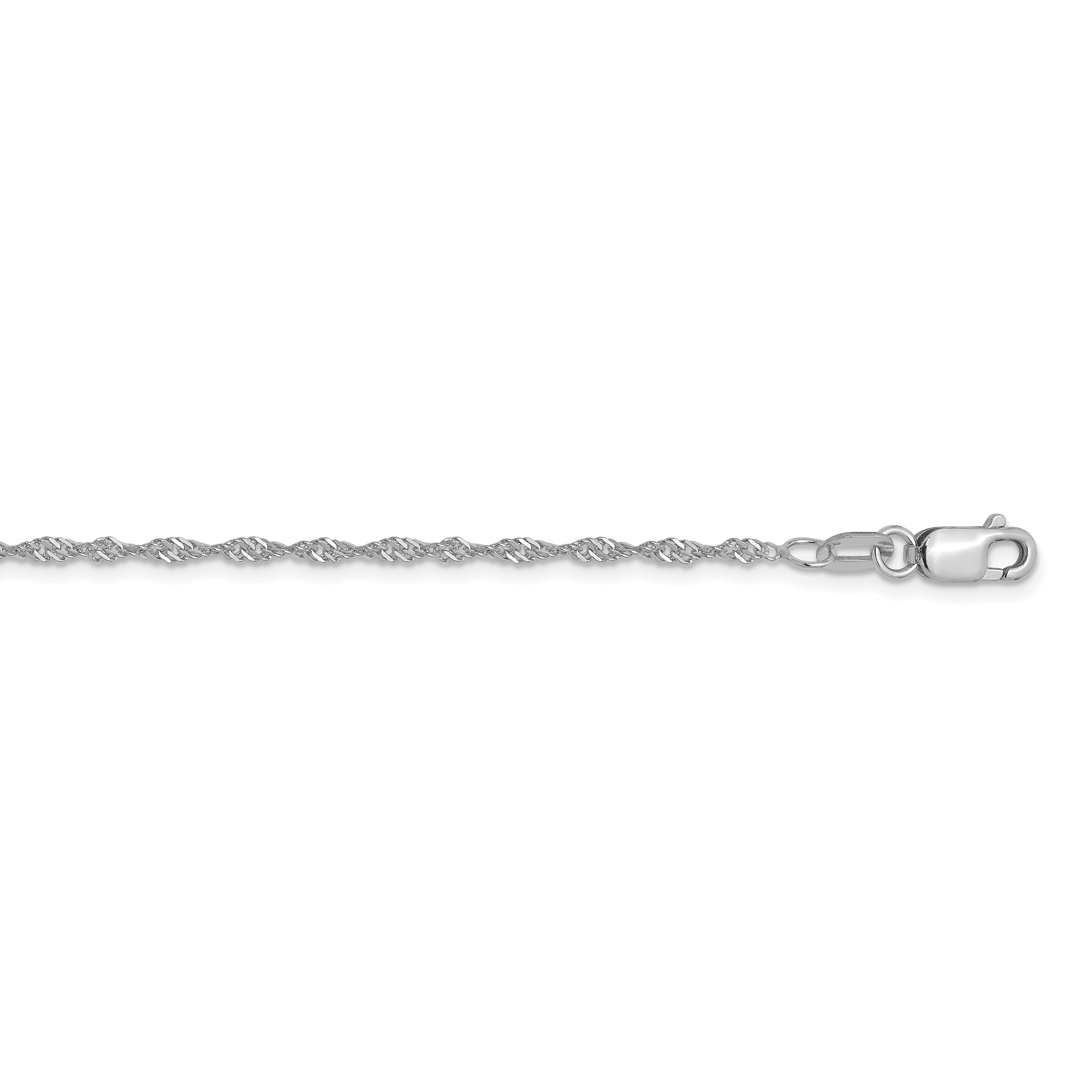 10K White Gold 1.3mm Singapore Chain