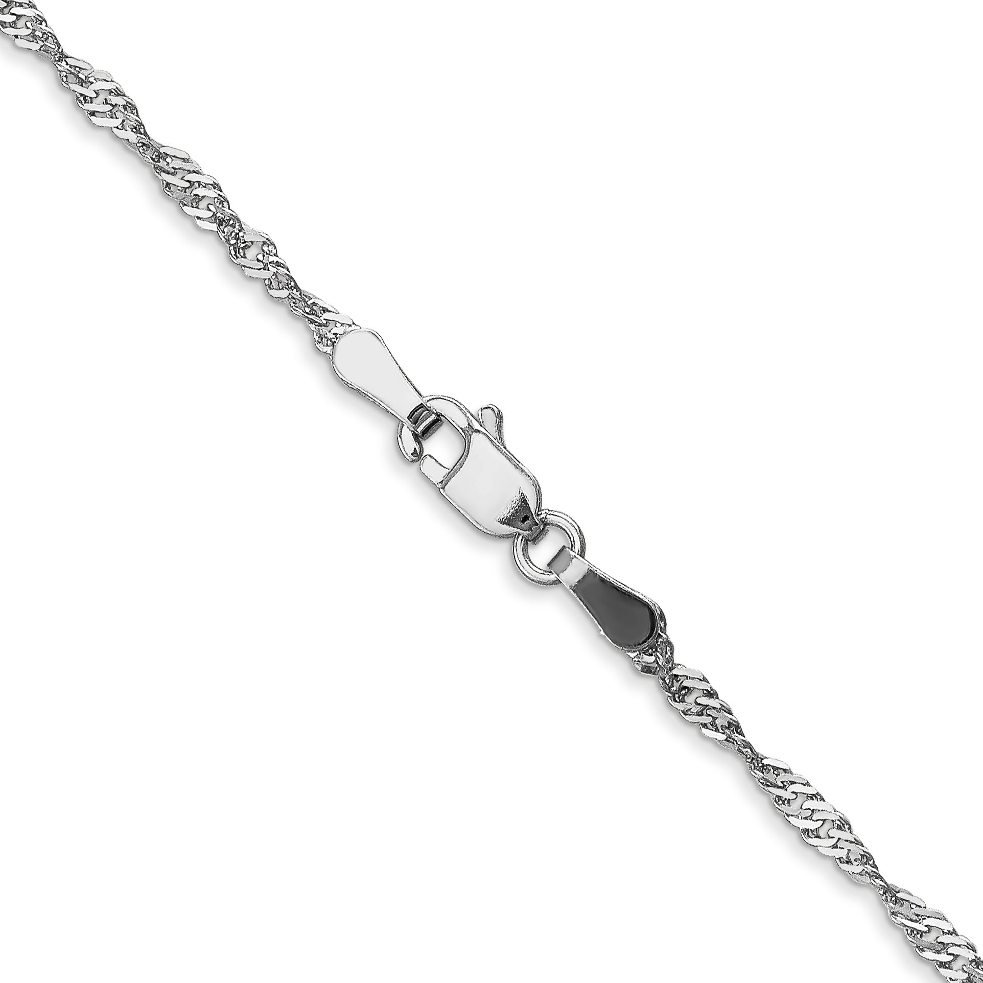 10K White Gold 1.7mm Singapore Chain