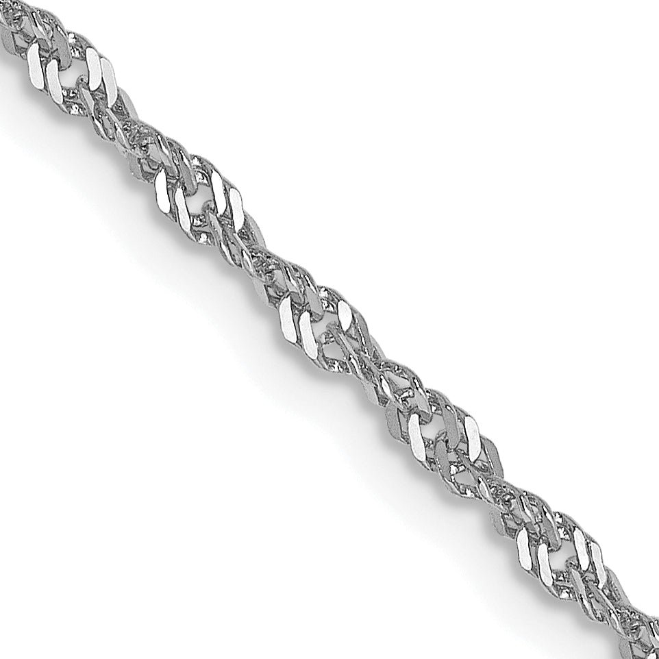 10K White Gold 1.7mm Singapore Chain