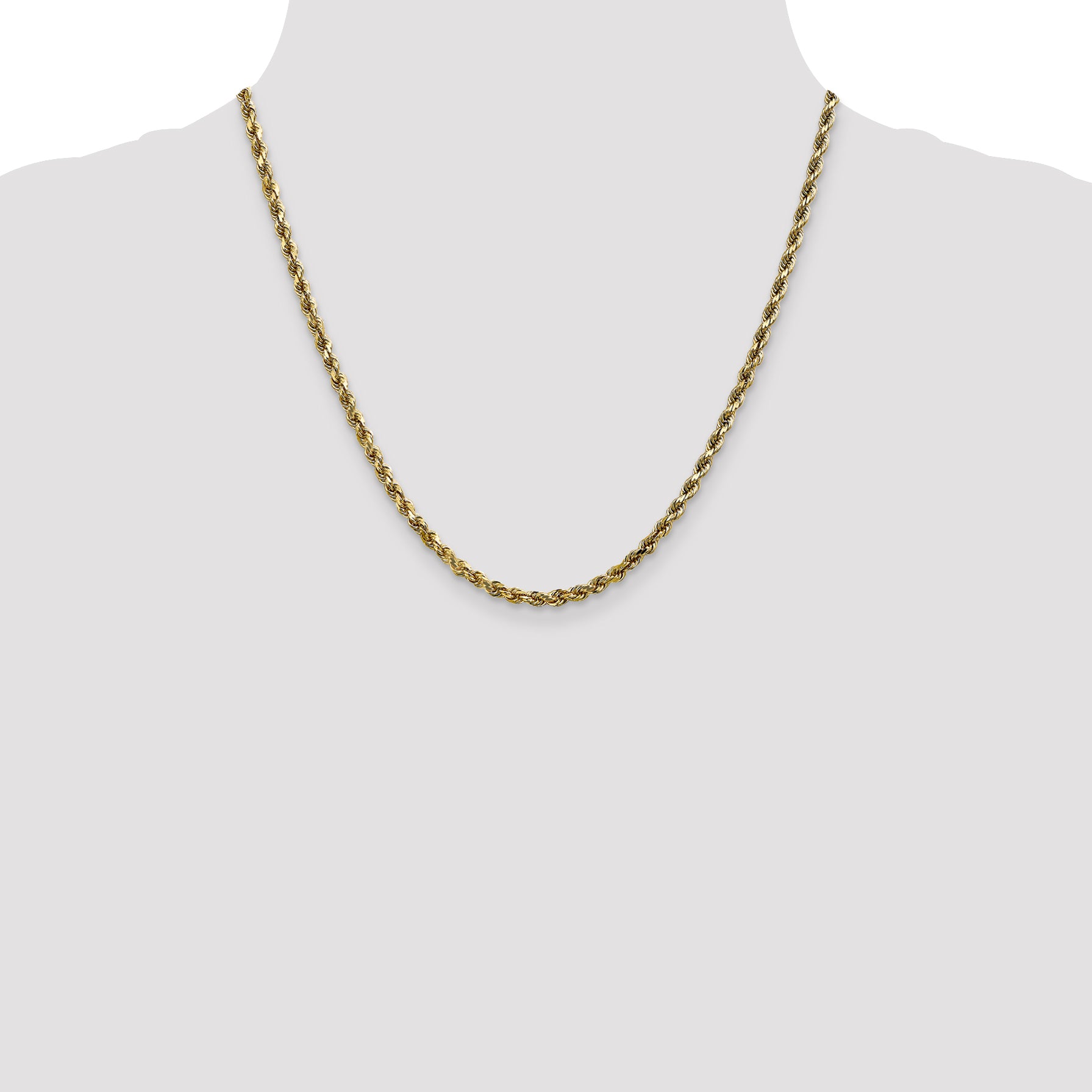 10K 3.5mm Diamond-Cut Rope Chain