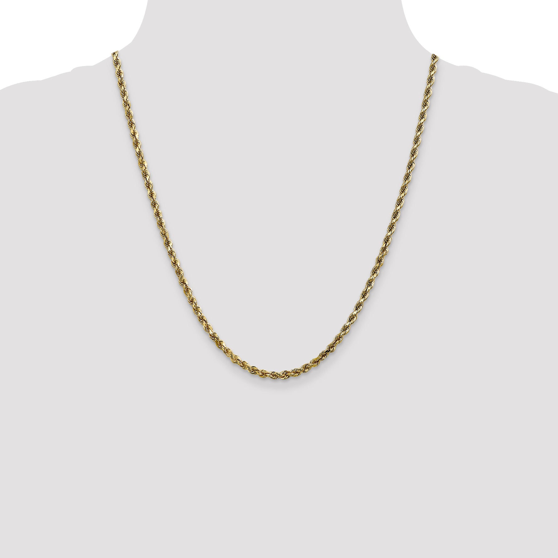 10K 3.5mm Diamond-Cut Rope Chain