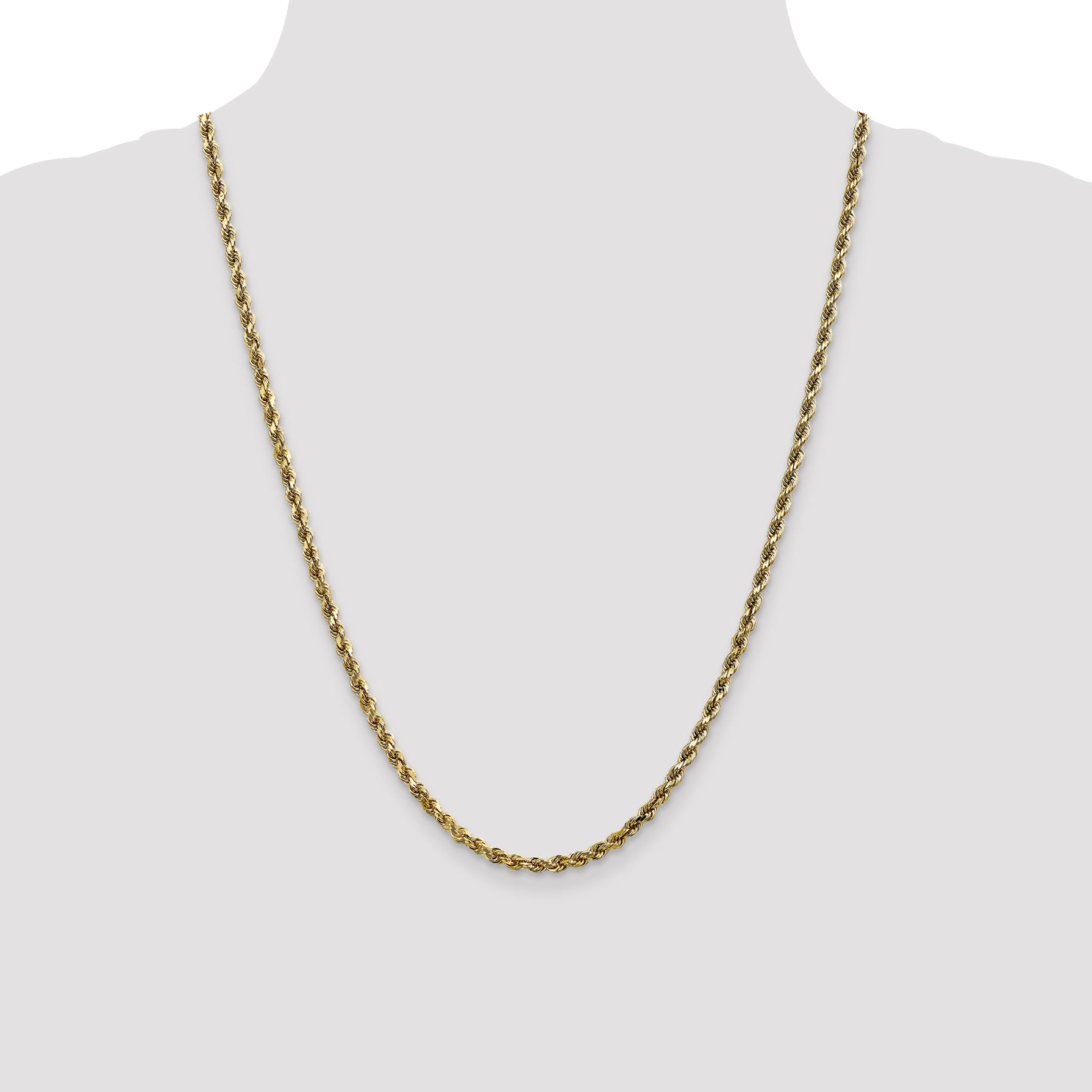 10K 3.5mm Diamond-Cut Rope Chain