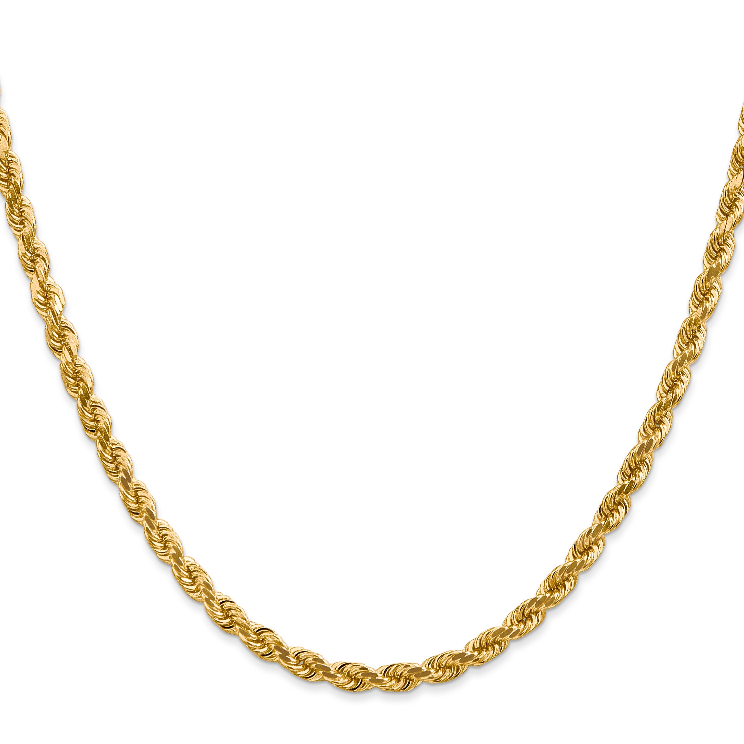 10K 4mm Diamond-Cut Rope Chain