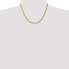 10K 4mm Diamond-Cut Rope Chain