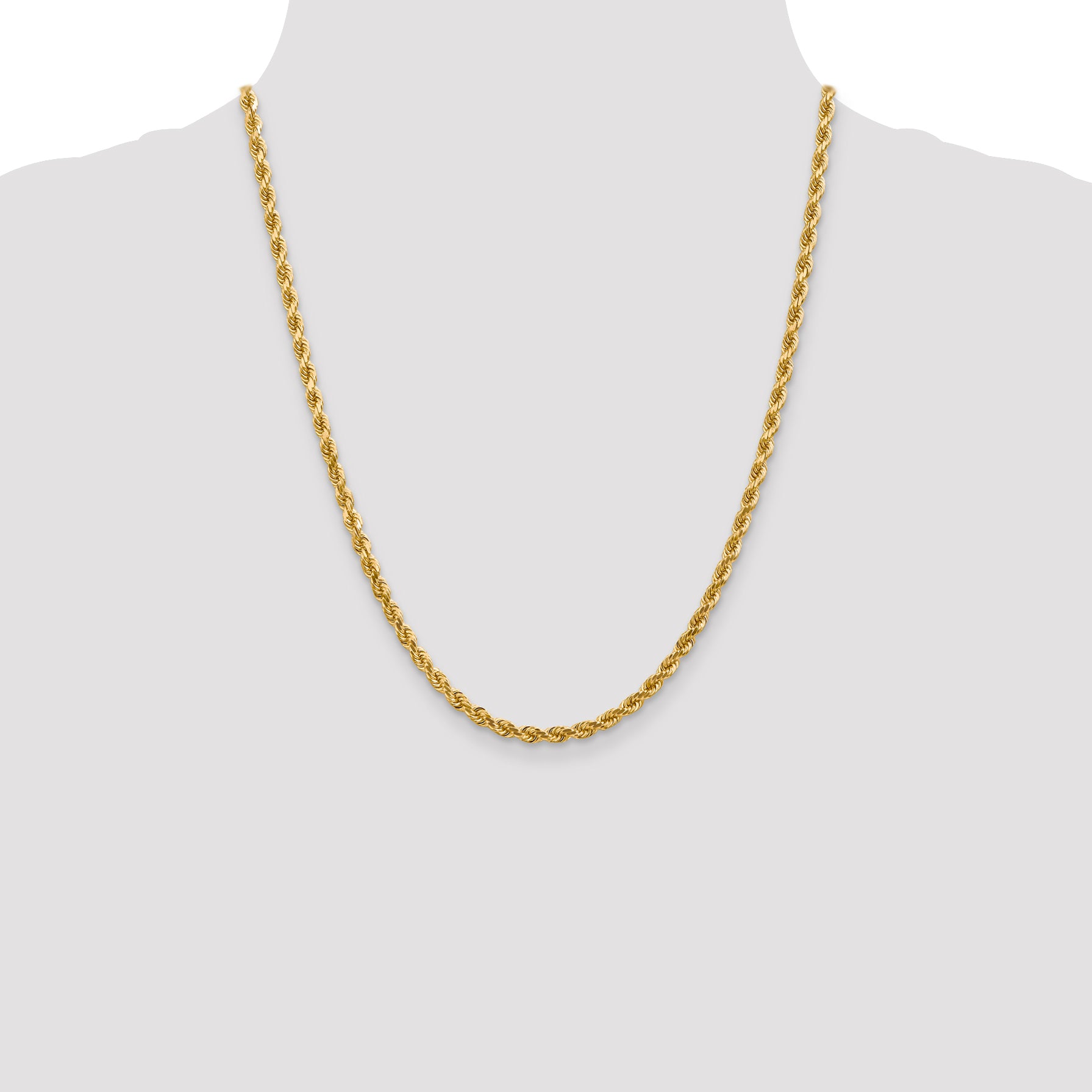 10K 4mm Diamond-Cut Rope Chain