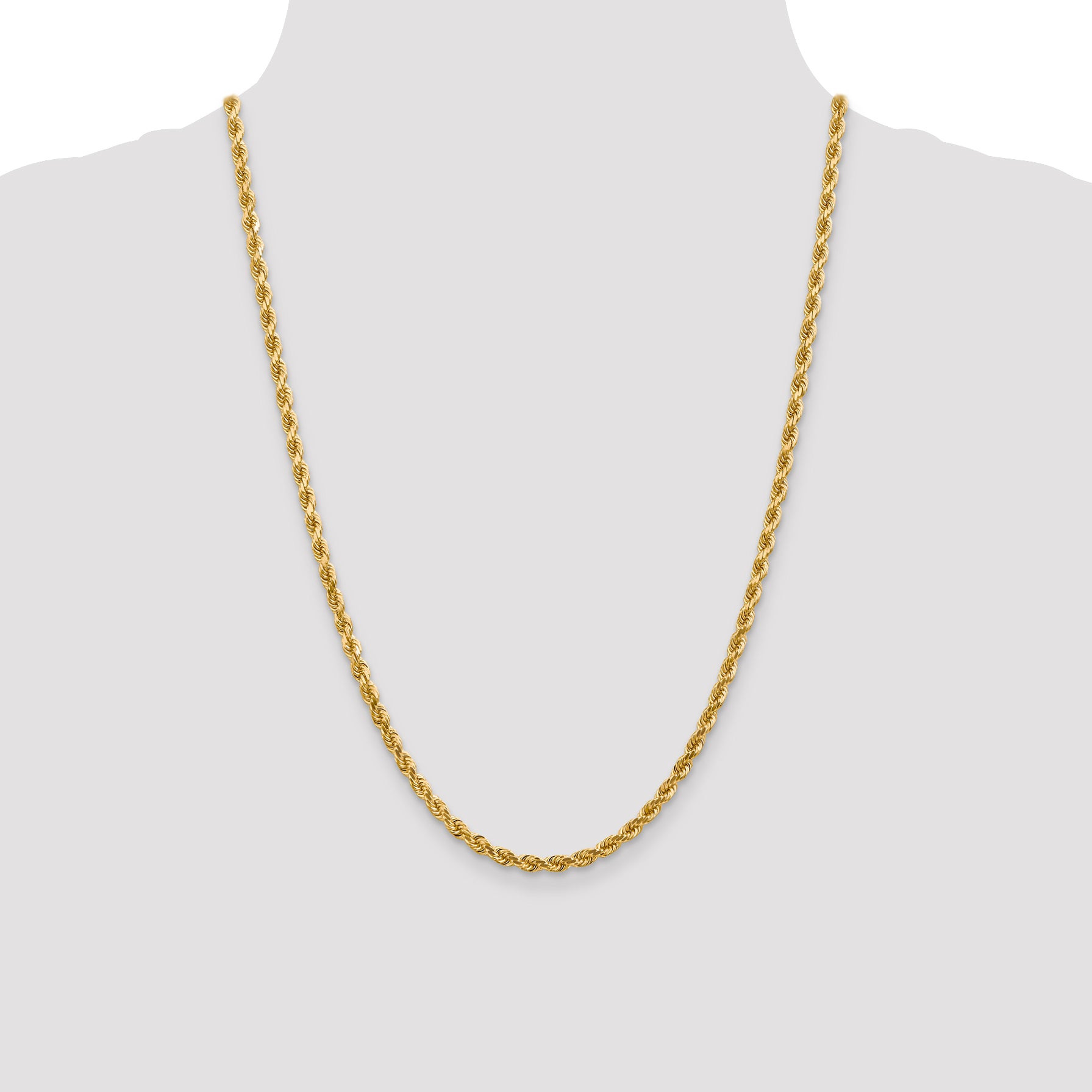 10K 4mm Diamond-Cut Rope Chain