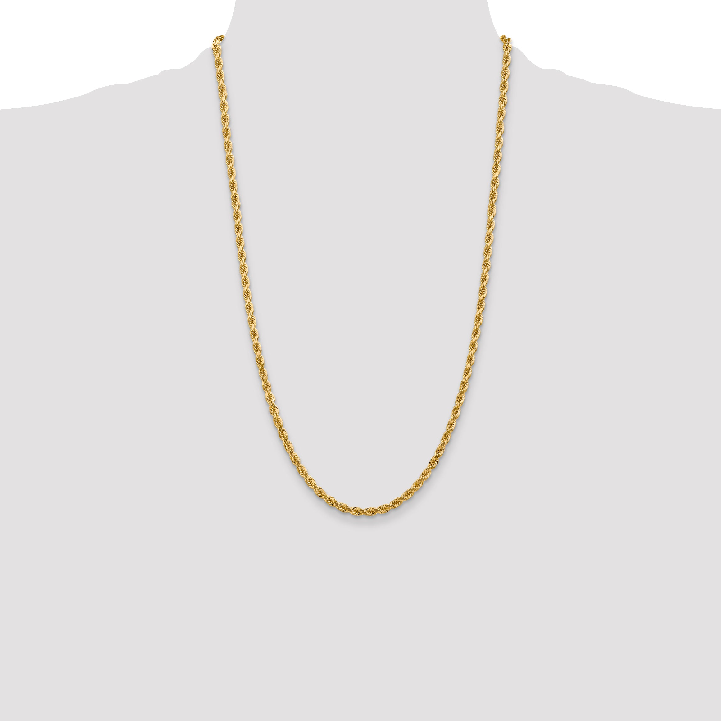 10K 4mm Diamond-Cut Rope Chain